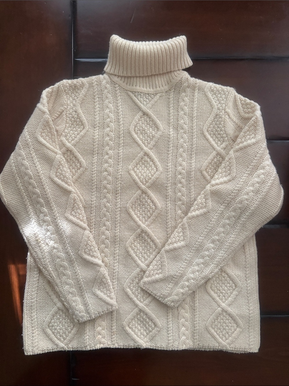 Eddie Bauer Women’s Turtleneck Cable Knit Sweater - Cream